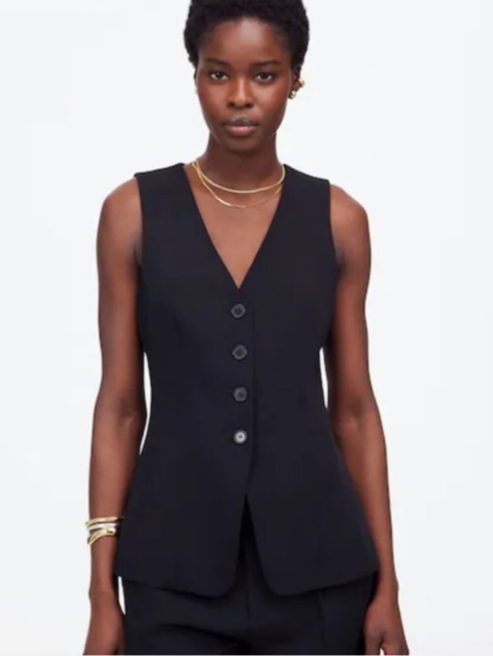 Madewell Cutaway Long Vest - Black